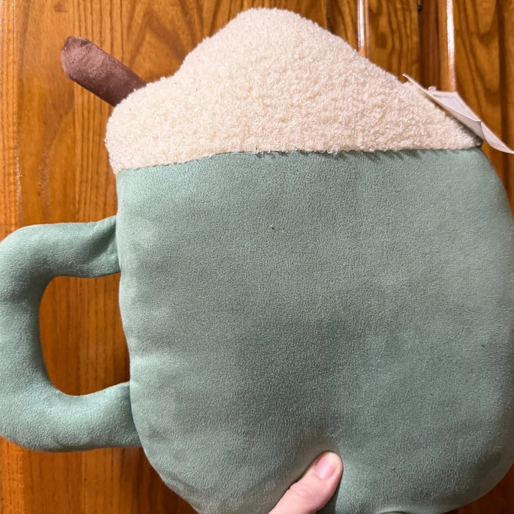 Cozy Green Mug-Shaped Plush Pillow NWT Hot‎ Cocoa pillow